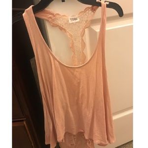 Tobi pink lace top